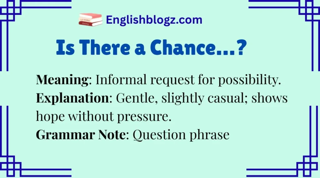 Is There a Chance…?