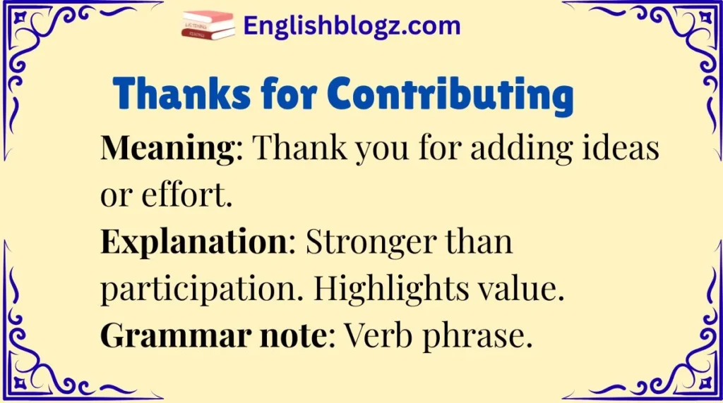 Thanks for Contributing