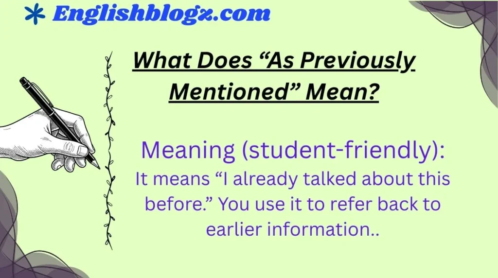What Does “As Previously Mentioned” Mean?