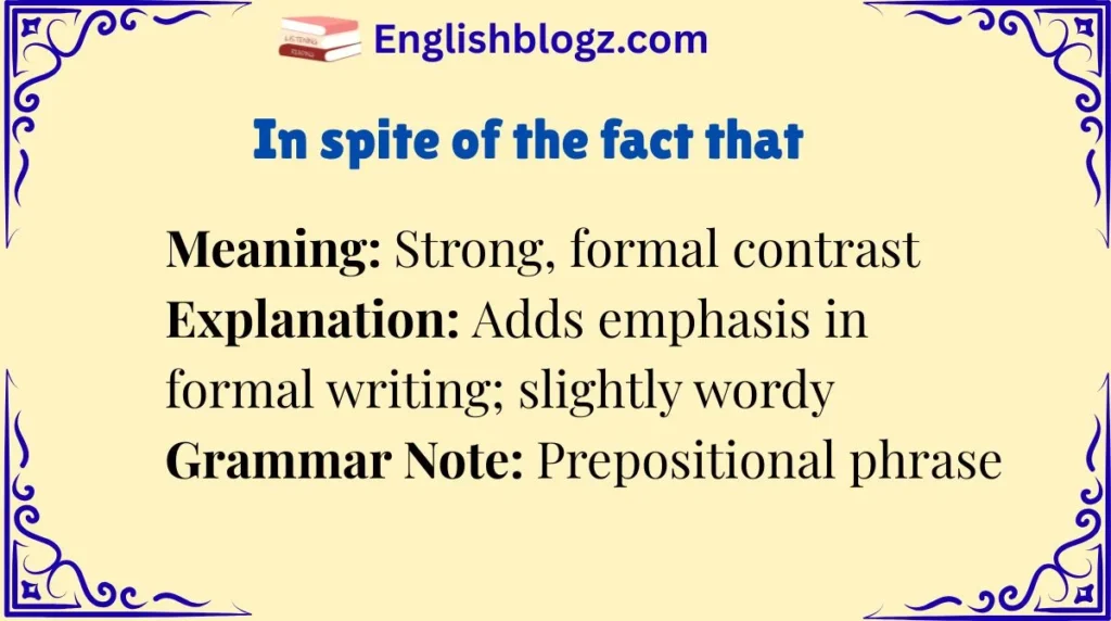 In spite of the fact that