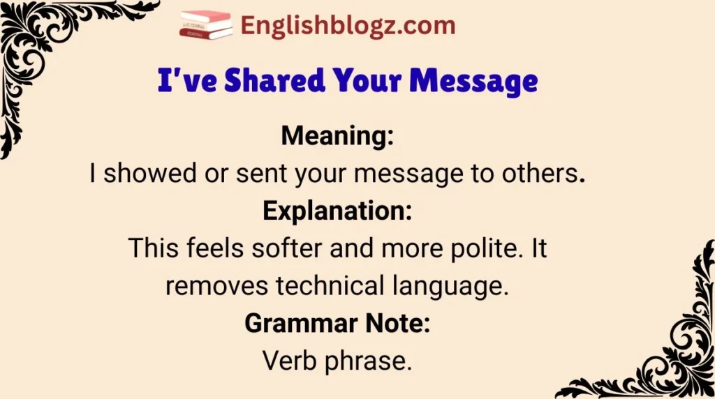 I’ve Shared Your Message