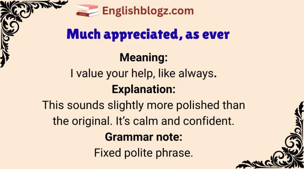 Much appreciated, as ever