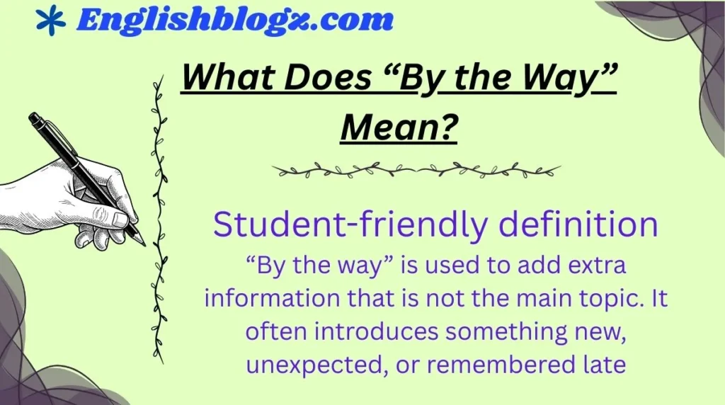 What Does “By the Way” Mean?