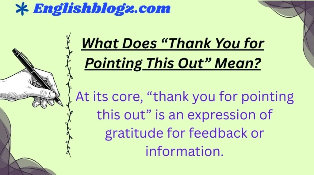 What Does “Thank You for Pointing This Out” Mean?