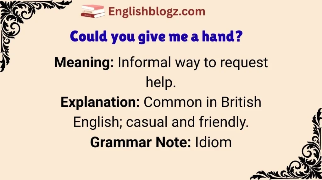 Could you give me a hand?