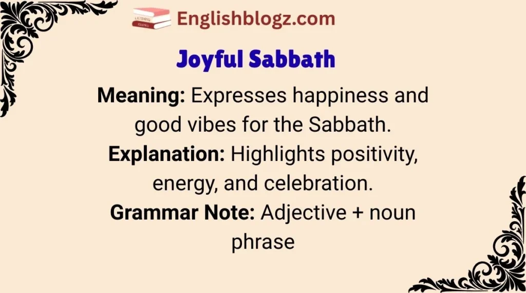 Joyful Sabbath