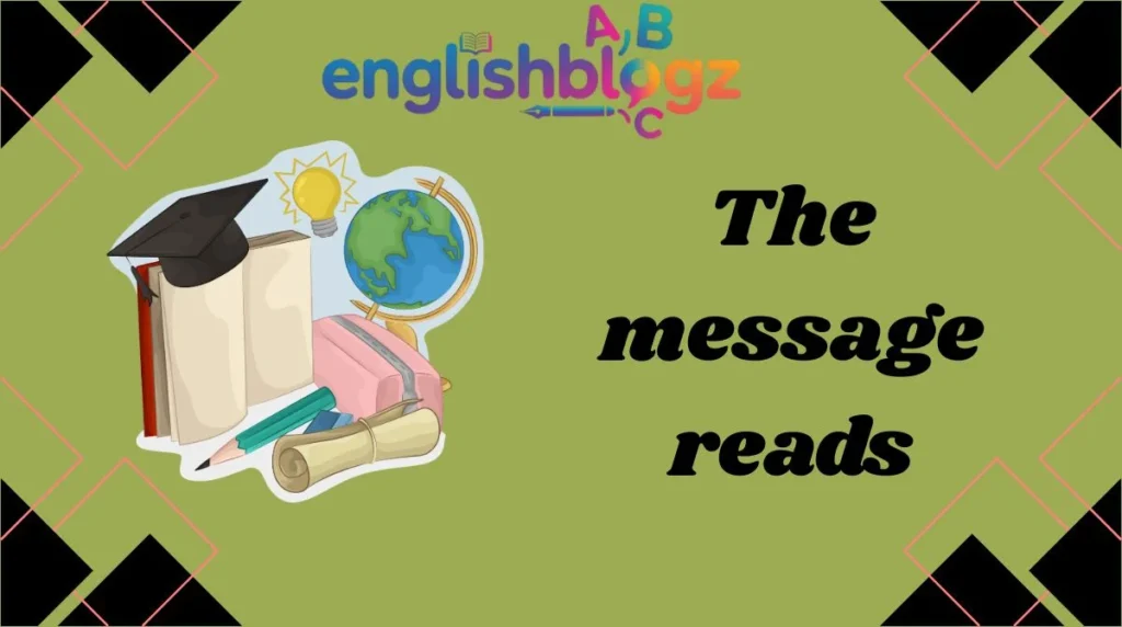 The message reads